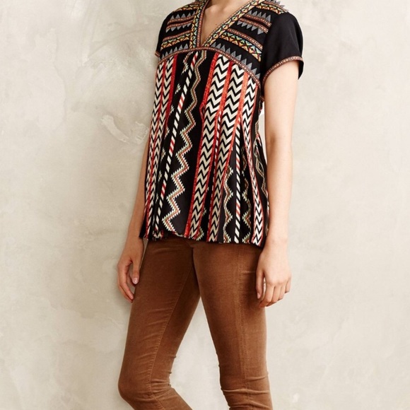 Anthropologie Multi Pattern Swing Top - Picture 1 of 6
